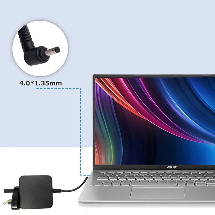 33W 19V 1.75A Laptop Charger Adapter with DC 4.0 x 1.35mm Port For ASUS S200 S200EX202E X202 X201E X201, UK Plug