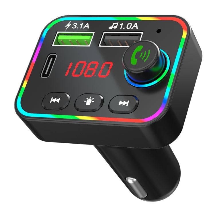 F4 Car MP3 Player FM Transmitter Colorful Backlight USB Charger Dual USB Car Accessories