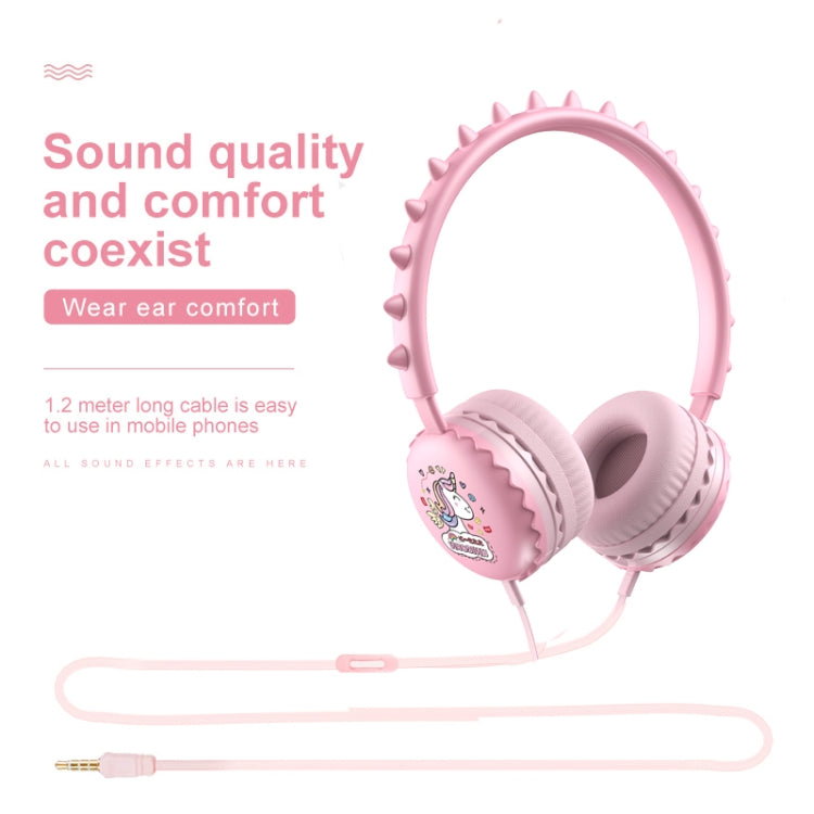 Y19 Cute Cartoon Wired Headphones For Children Kids With Microphone Stereo Music Helmet Earphones For Kids Gifts