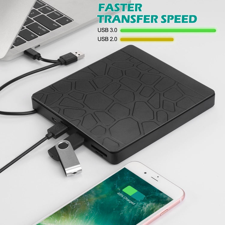 Multi-Functional External DVD Drive USB3.0 CD DVD +/-RW Burner with SD Slot