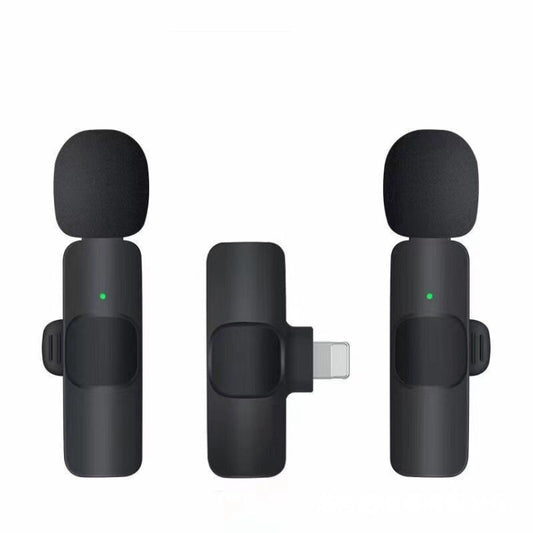 K9 Wireless Clip-on Auto Noise Cancelling Live Mini Microphone for 8-Pin Device 2 in 1