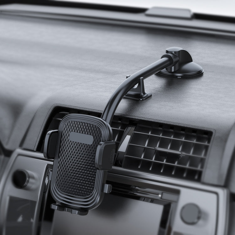 A190+X51 Car Phone Holder Dashboard Windshield Sucker Mount Bendable Long Arm Stand