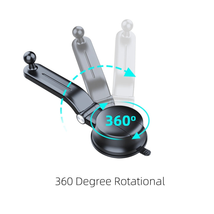 A190+X157 Car Phone Holder Dashboard Sucker Mount Stand  Retractable Clamp Arm