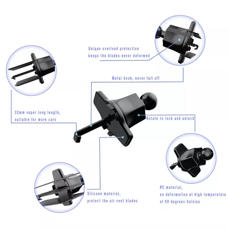A190+X158 Car Phone Holder Air Vent Mini Hook Mount Phone Holder