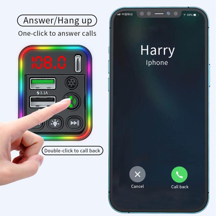 F19 Fast Charging Dual USB Blue Tooth Transmisor  Car Mp3 Player