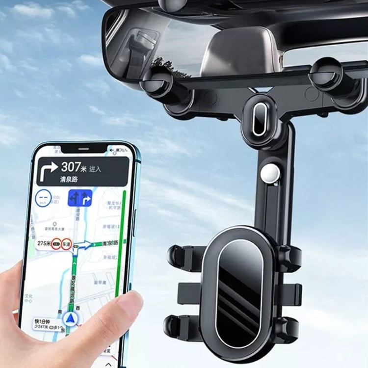 H03 Car Rearview Mirror Mobile Phone Holder 360 Rotation Foldable