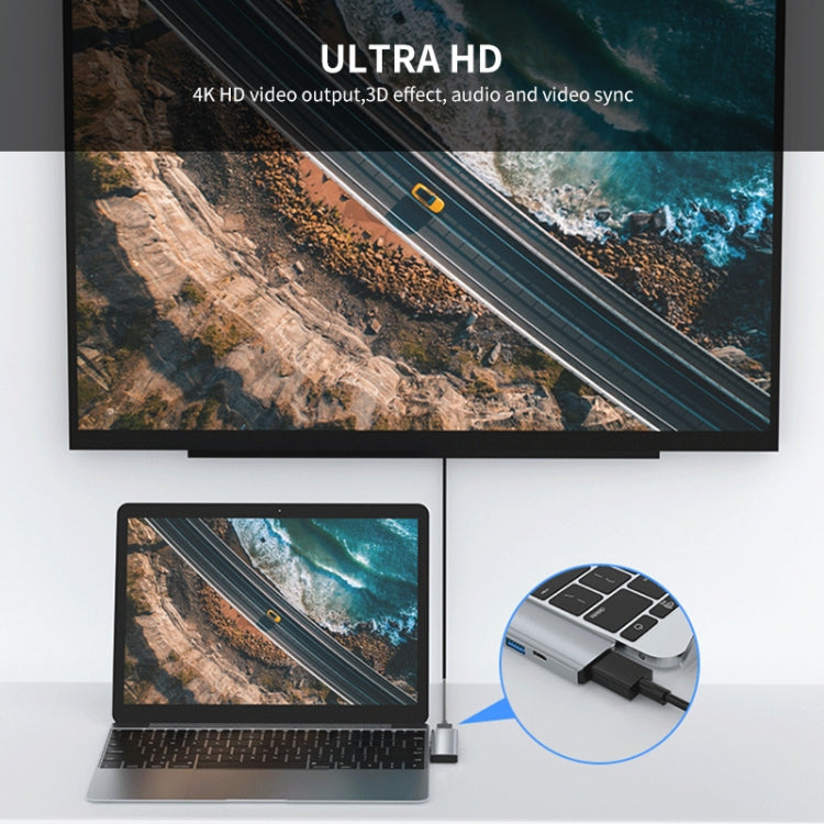 ENKAY Hat-Prince 5 in 2 Hub Type-C to 4K HDMI / USB 3.0 Docking Station Adapter for MacBook