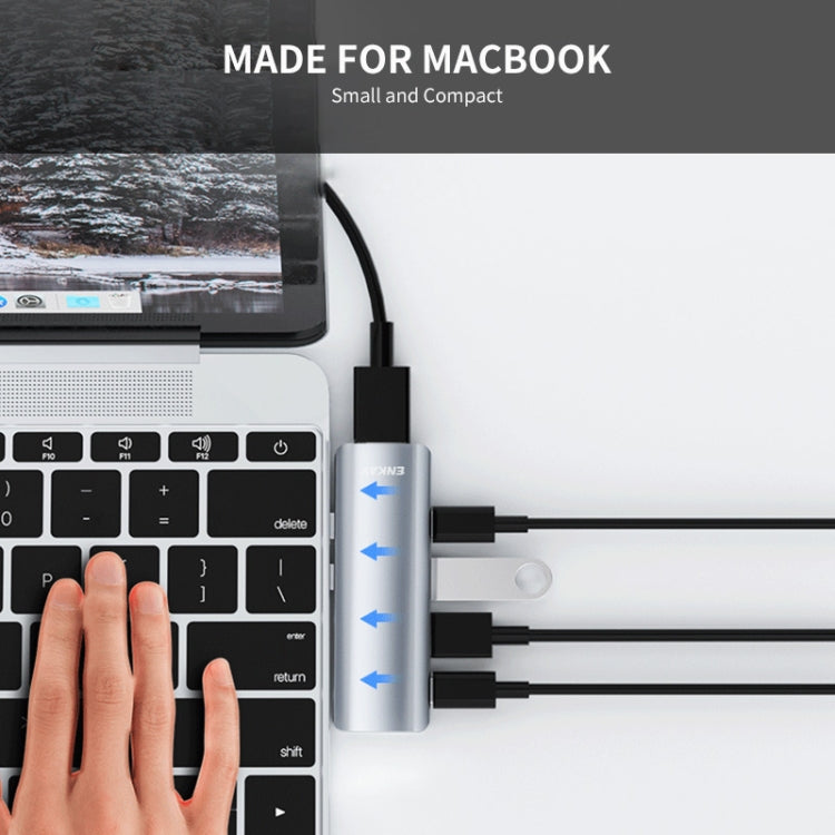 ENKAY Hat-Prince 5 in 2 Hub Type-C to 4K HDMI / USB 3.0 Docking Station Adapter for MacBook