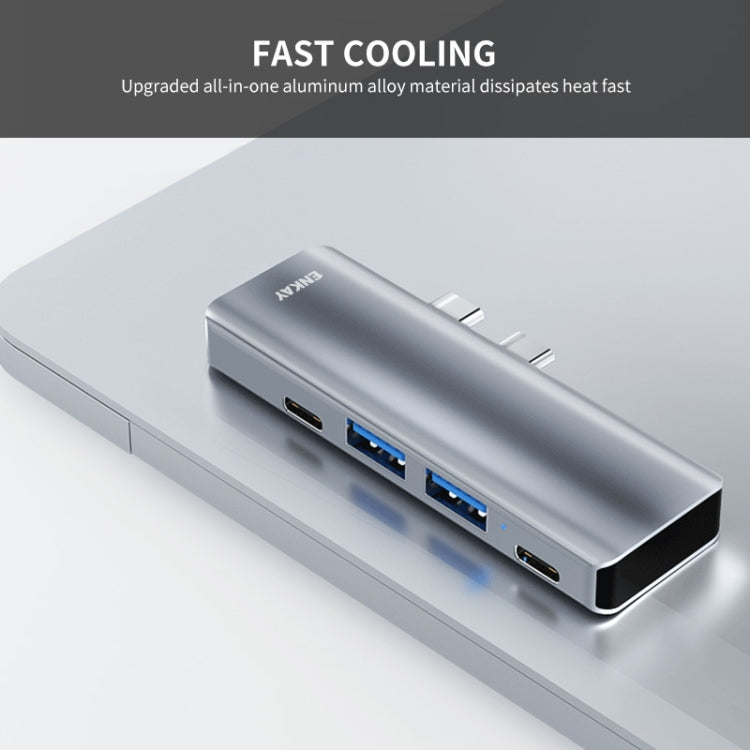 ENKAY Hat-Prince 5 in 2 Hub Type-C to 4K HDMI / USB 3.0 Docking Station Adapter for MacBook