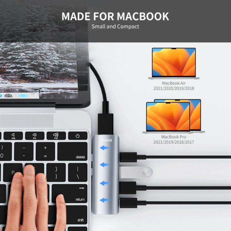 ENKAY Hat-Prince 5 in 2 Hub Type-C to 4K HDMI / USB 3.0 Docking Station Adapter for MacBook