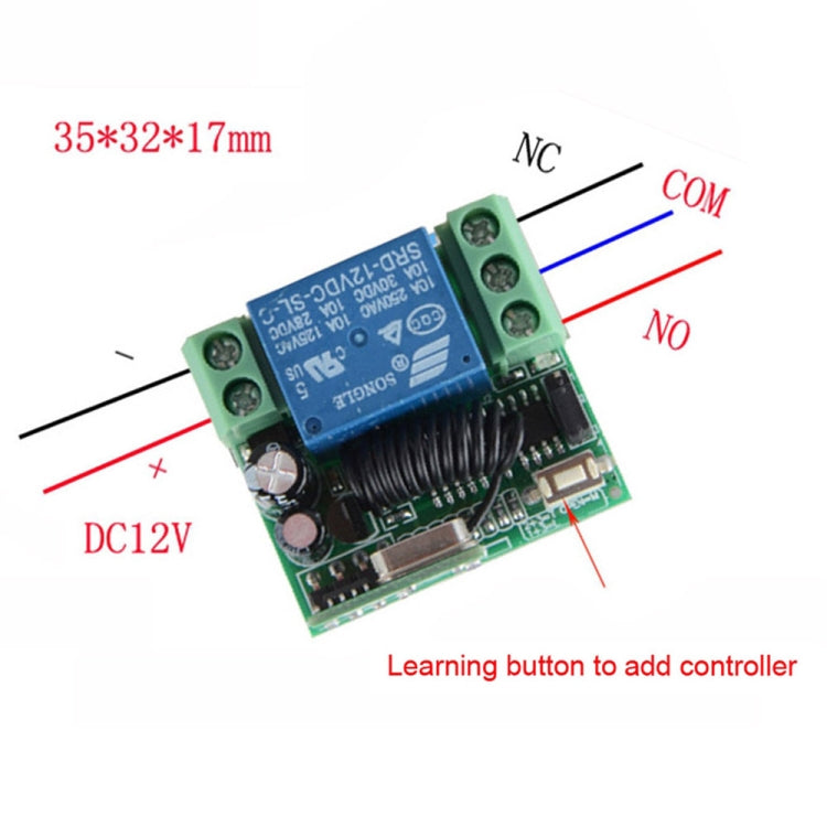 12V 10A RF Wireless Remote Control Switch 1CH Relay Receiver