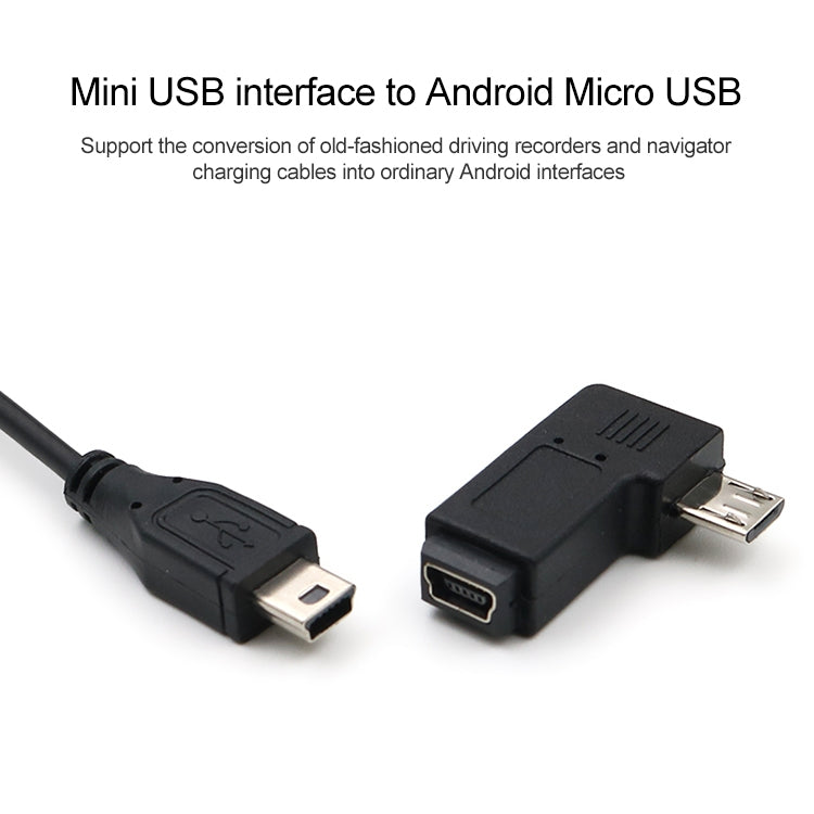 90 Degree Mini USB Female to Micro USB Male Adapter