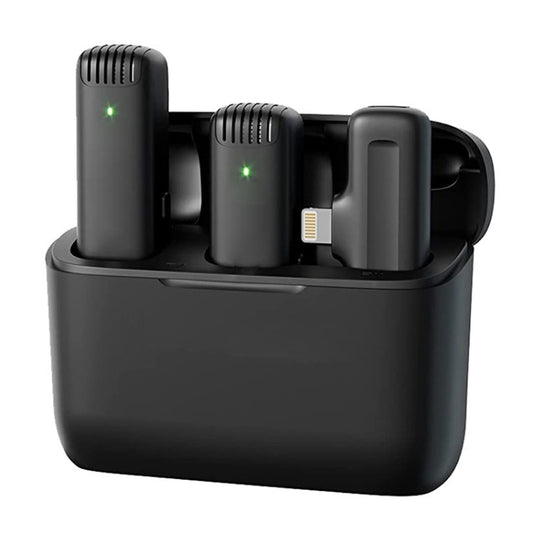 2 Pack Wireless Lavalier Microphones with Charging Case