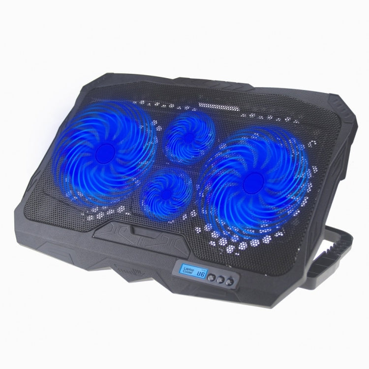 S18 Aluminum Four Fans Gaming Laptop Cooling Pad Foldable Holder with Wind Speed Display