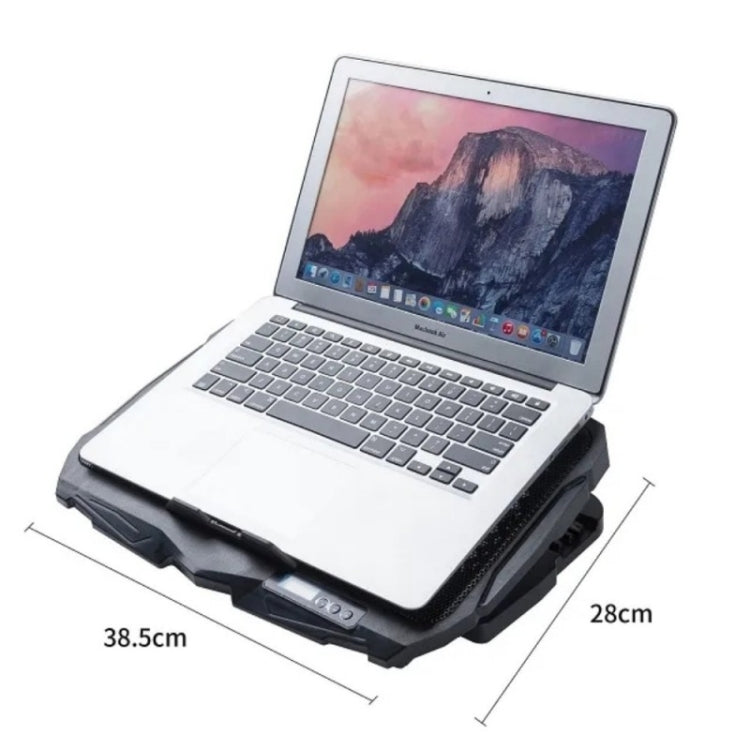 S18 Aluminum Four Fans Gaming Laptop Cooling Pad Foldable Holder with Wind Speed Display