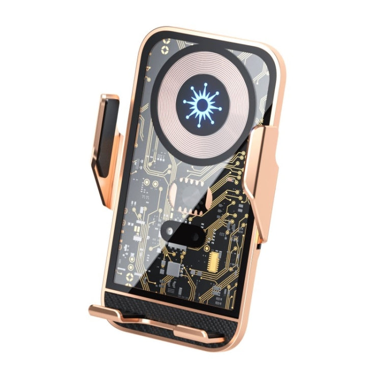 C10 Car Navigation Infrared Sensor Transparent Wireless Charger 15W Fast Charger Phone Stand