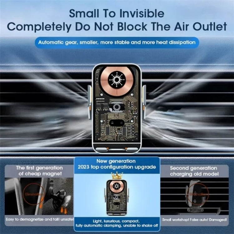 C10 Car Navigation Infrared Sensor Transparent Wireless Charger 15W Fast Charger Phone Stand