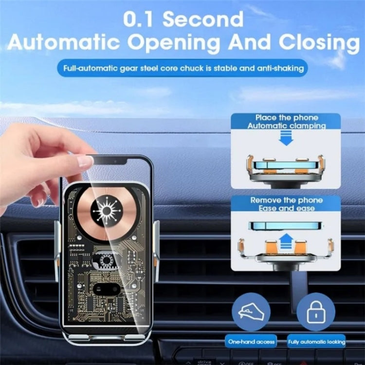 C10 Car Navigation Infrared Sensor Transparent Wireless Charger 15W Fast Charger Phone Stand