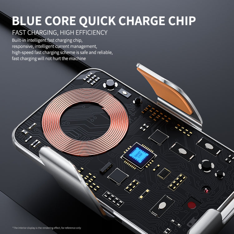 C9 Car Wireless Charger Phone Holder Infrared Auto-Clamping Metal Phone Mount Car Charger