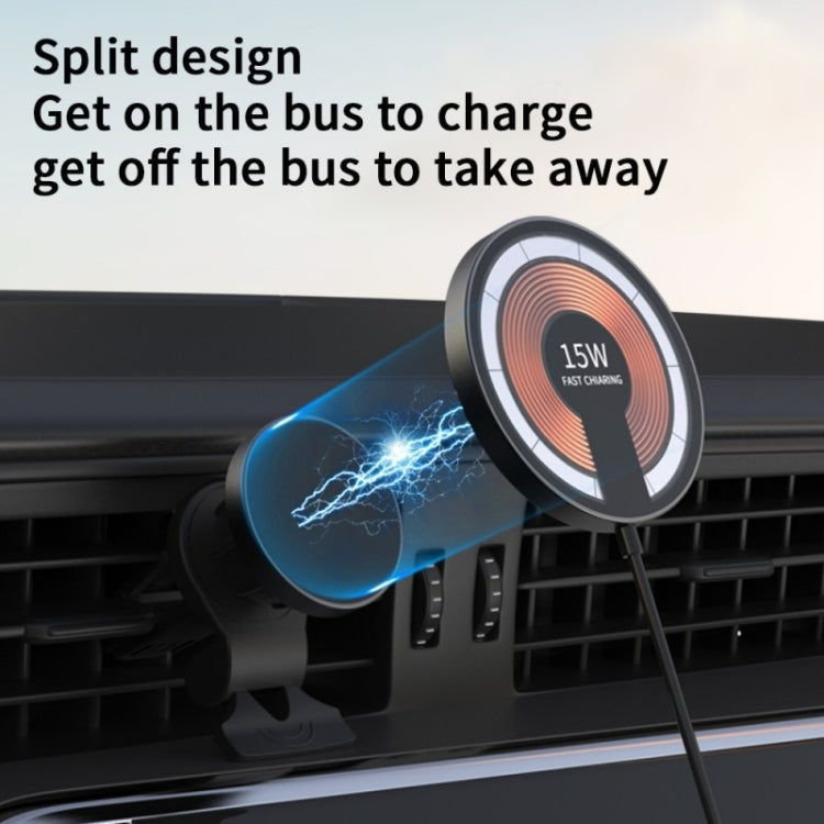 T09 2 in 1 Transparent Car Magnetic Wireless Charger 15W Fast Charging Stand