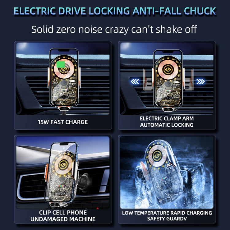 C13 Wireless Car Charger 15W Car Charging Station Automatic Induction Phone Holder Bracket