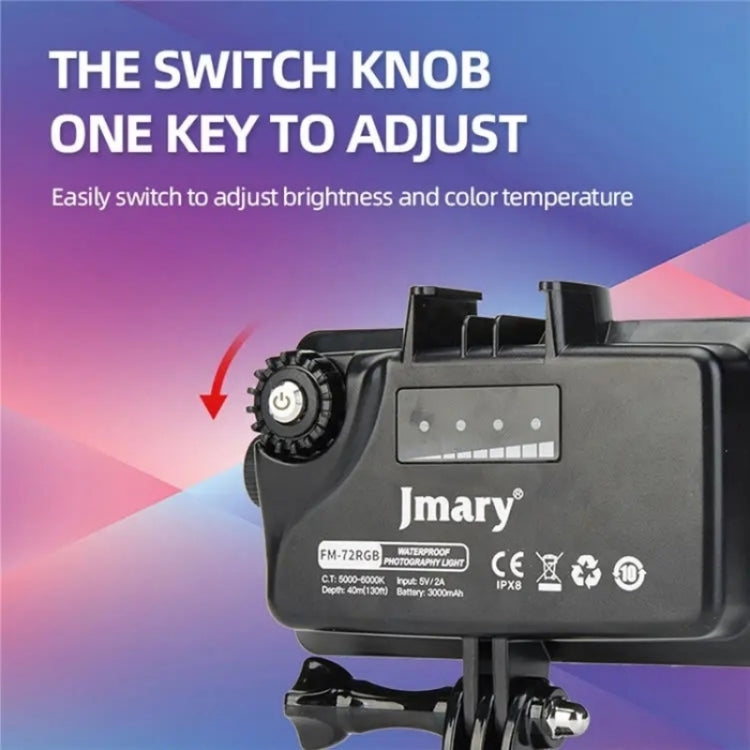 JMARY FM-72RGB Rechargeable Diving Photography RGB IPX8 Waterproof Camera LED Fill Light
