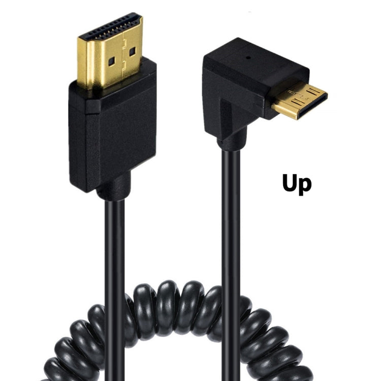 JUNSUNMAY 4K 60Hz Mini HDMI Male to HDMI 2.0V Male Spring Cable