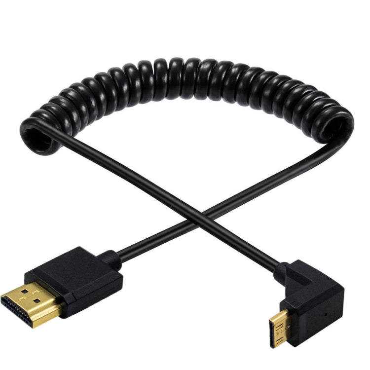 JUNSUNMAY 4K 60Hz Mini HDMI Male to HDMI 2.0V Male Spring Cable