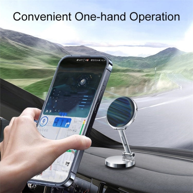 G158 360-Degree Rotating Metal Phone Stand Dashboard Folding Magnetic Car Mount