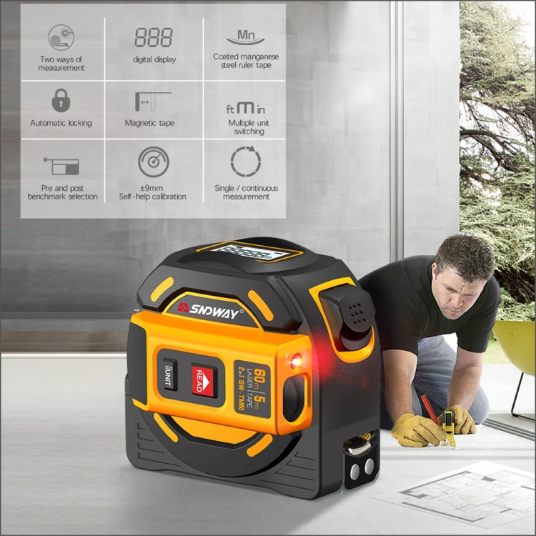 SNDWAY new Digital rangefinderLaser distance meter Tape multi function Self-Locking Hand Tool Device SW-TM40