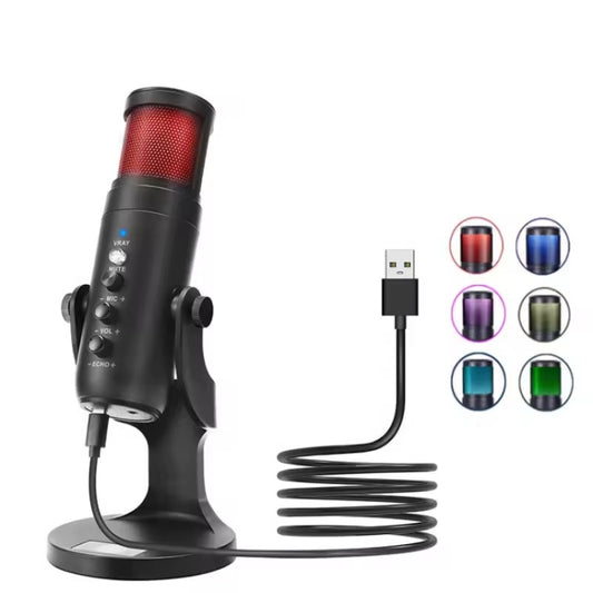 JMARY MC-PW9 USB Cable Microphone Voice Recording Tool RGB Light