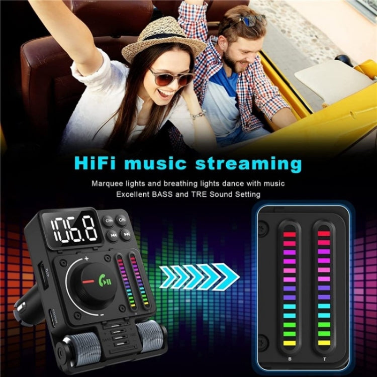 MT01 Car FM Transmitter MP3 Music Player Bluetooth Adapter Type-C + USB Car Charger