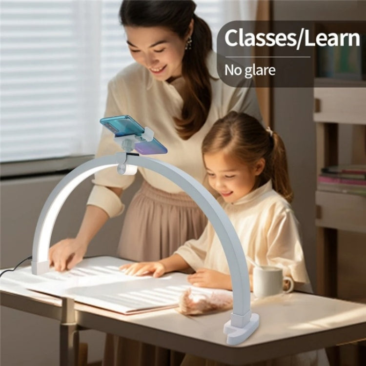 M12X Foldable LED Half Moon Lamp Touch Control Nail Art Lamp, Length: 56cm