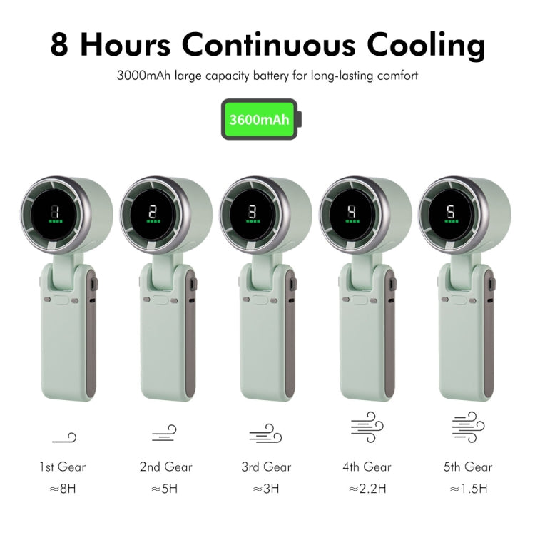 ENKAY Hat-Prince 3600mAh Battery Max 8H Cooling times Foldable Neck Turbo Fan with Digital Display