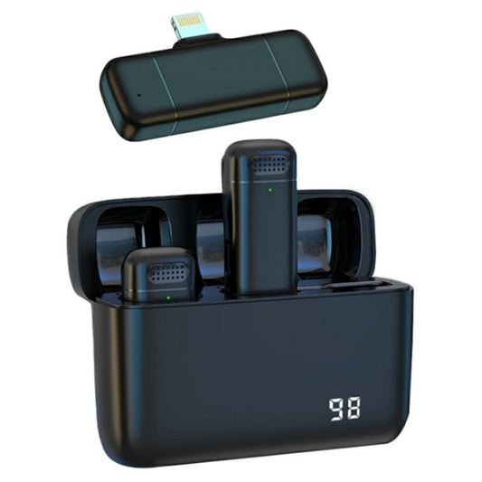 K13 2 in 1 Lavalier Wireless Microphone with 8 Pin Receiver & Charging Station