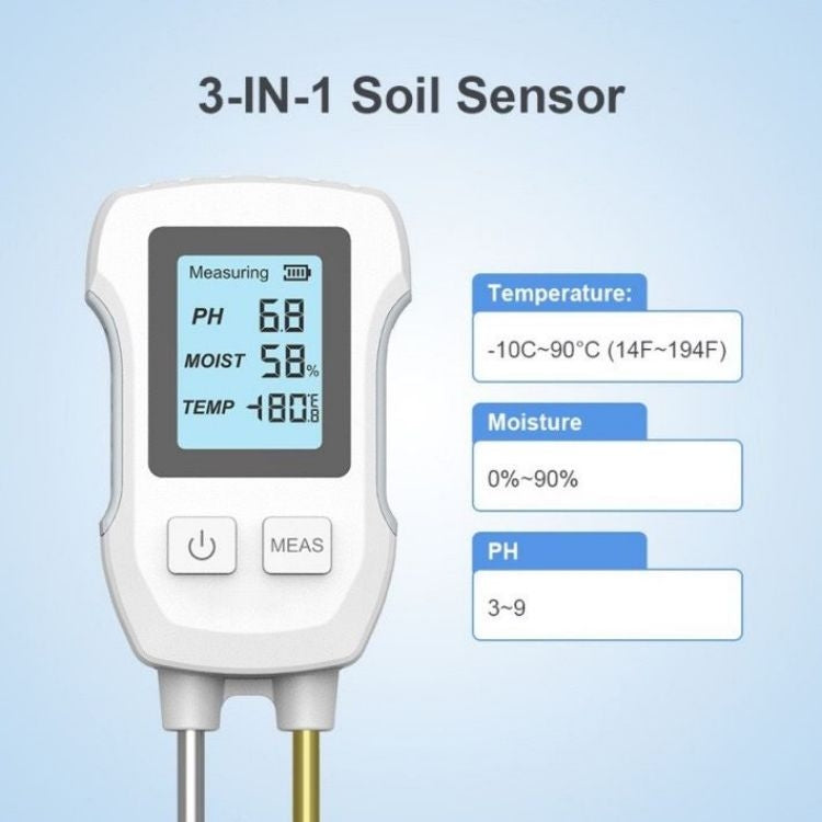 3 in 1 Digital Display Soil Detector, Soil Moisture, Temperature, PH