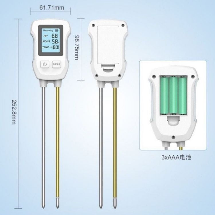 3 in 1 Digital Display Soil Detector, Soil Moisture, Temperature, PH