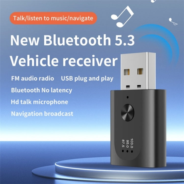 M08 USB Bluetooth 5.3 Adapter Hands-Free Call Car Wireless Audio Receiver