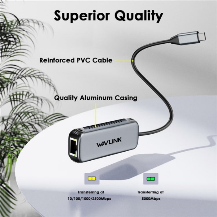 WAVLINK NWU340G 5Gbps Wired Network Converter USB-C to RJ45 Gigabit Ethernet Adapter