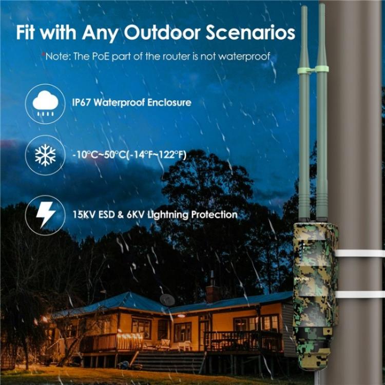 WAVLINK WN570HA2 IP67 Waterproof Outdoor WiFi Extender AC1200 Dual Band Wireless Router