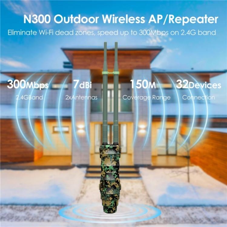 WAVLINK WN570HN2 Poe Weatherproof WiFi Extender 300Mbps High Power Outdoor Router