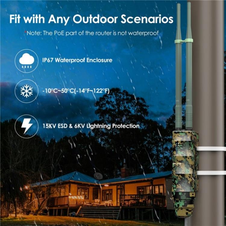 WAVLINK WN570HN2 Poe Weatherproof WiFi Extender 300Mbps High Power Outdoor Router