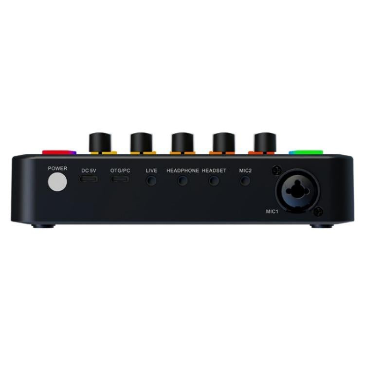 F9 48V Live Streaming Sound Card Audio Mixer Power Voice Changer with RGB Light