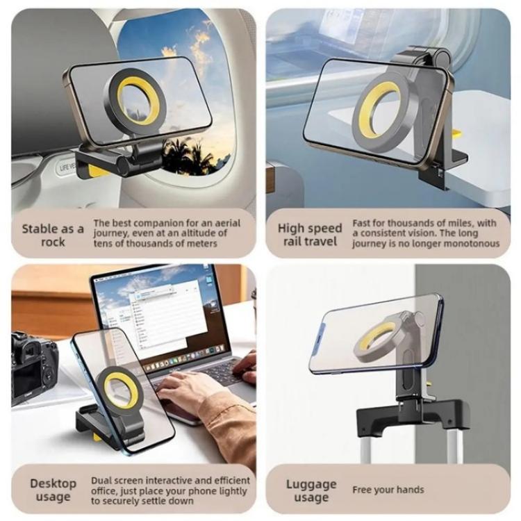 CH21 Portable Folding Travel Phone Holder Airplane Train Desktop Magnetic Phone Holder