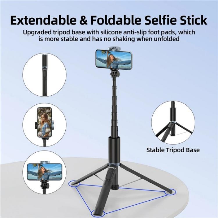JMARY KT-259 360 Degree Rotating Phone Clip Retractable Selfie Stick Tripod