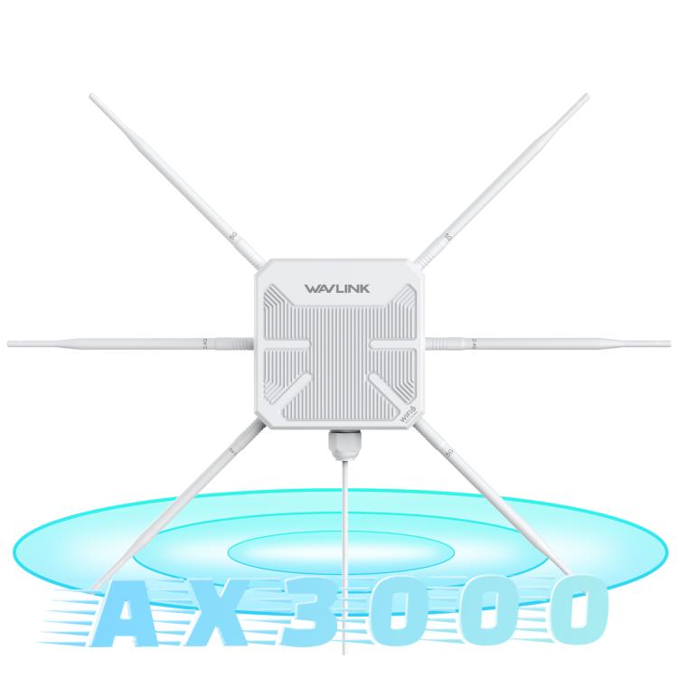 WAVLINK WN588HX3 AX3000 Outdoor WiFi Extender with 6 Antennas Dual Band WiFi Repeater, US Plug, UK Plug, EU Plug, AU Plug