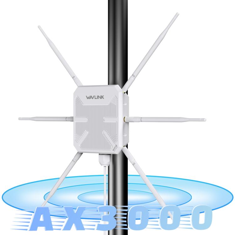 WAVLINK WN588HX3 AX3000 Outdoor WiFi Extender with 6 Antennas Dual Band WiFi Repeater, US Plug, UK Plug, EU Plug, AU Plug