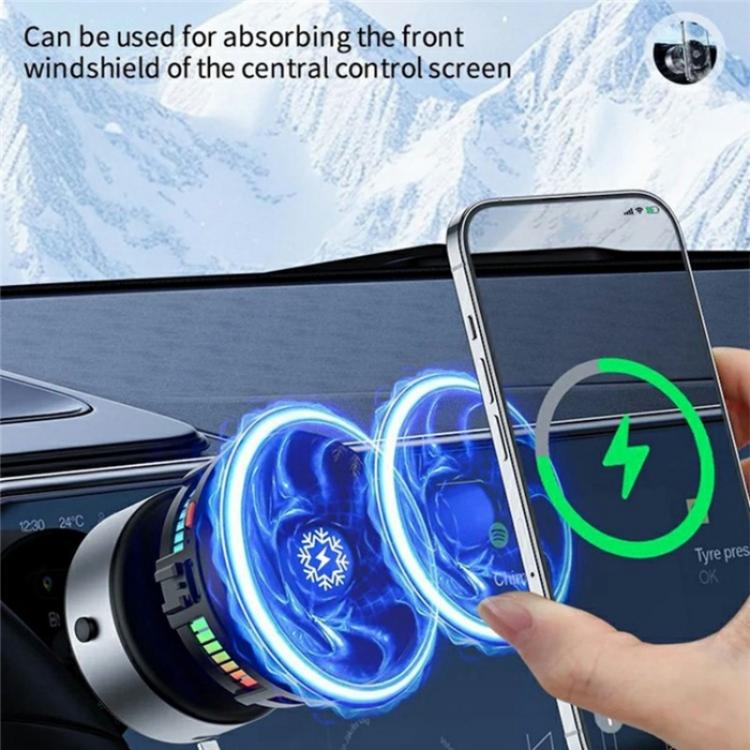X19 Car Phone Holder 15W Wireless Charging Vacuum Suction Cooling Magnetic Phone Stand