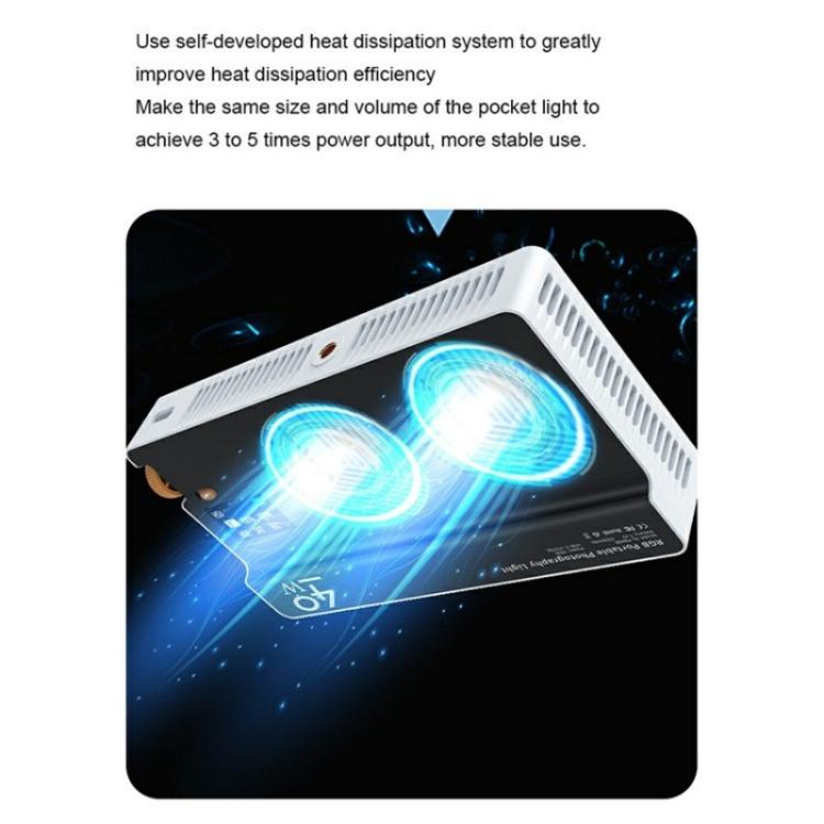 PB40R Video Live Streaming Portable RGB LED Video Light Pocket Photography Fill Light