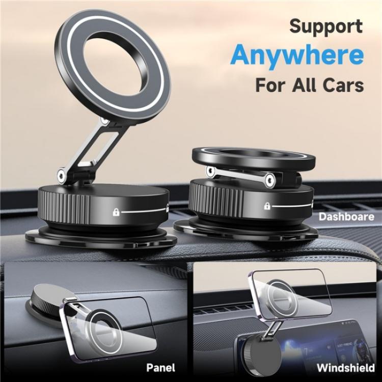 K11 Desktop Car Metal Cellphone Holder Foldable Vacuum Magnetic Phone Stand